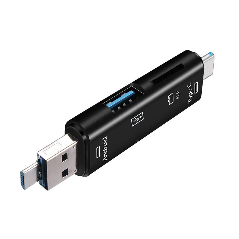 5 в 1 Многофункциональный ОТГ кард ридер Micro SD/sd карта/USB Поддержка TF Android Type c