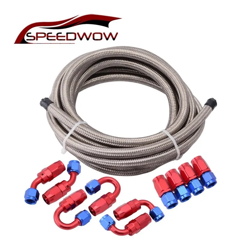 Концевой адаптер для шланга SPEEDWOW AN4/6/8/10/12 0 + 45 90 180 градусов Двойная плетеная линия