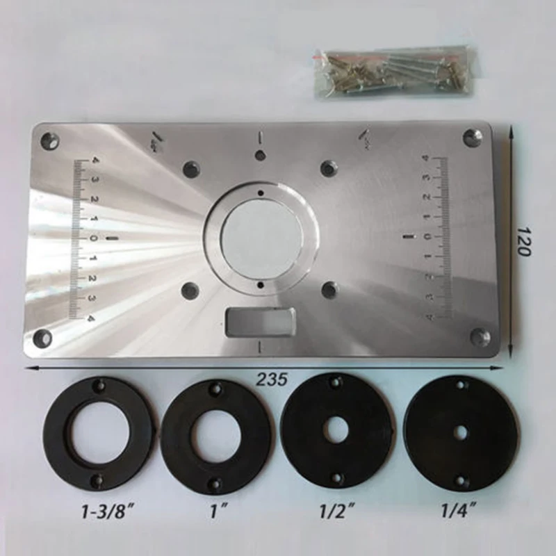 Алюминиевая фреза настольная пластина с 4 кольцами винты для деревообработки