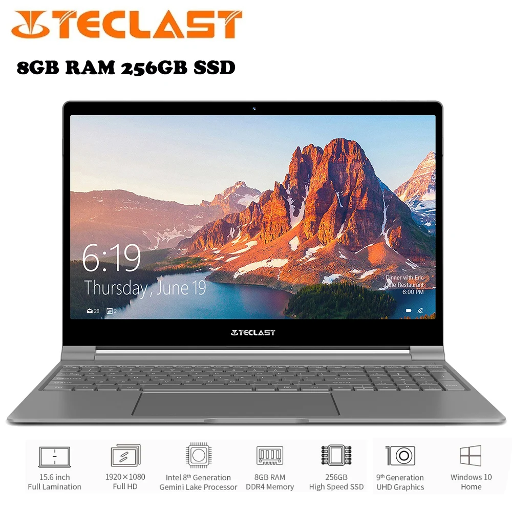 Teclast F15 ноутбук Тетрадь 15 6 ''Windows 10 Intel N4100 4 ядра 1 ГГц 8 Гб 256 Подсветка клавиатура
