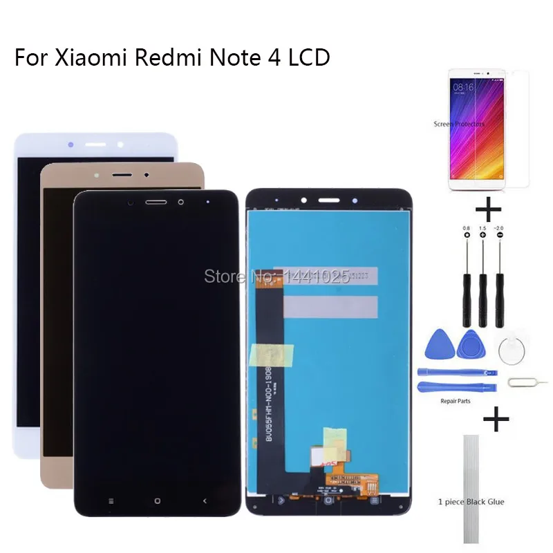 Сменный ЖК экран для Xiaomi Redmi Note 4 сенсорный 5 дюйма черный белый золотой