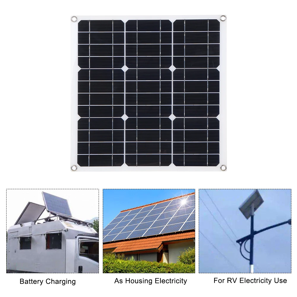 

Camping Portable 30W outdoor solar light Dual Output Solar Power Energy Charging Panel USB Interface Car Charger Hiking Climbing