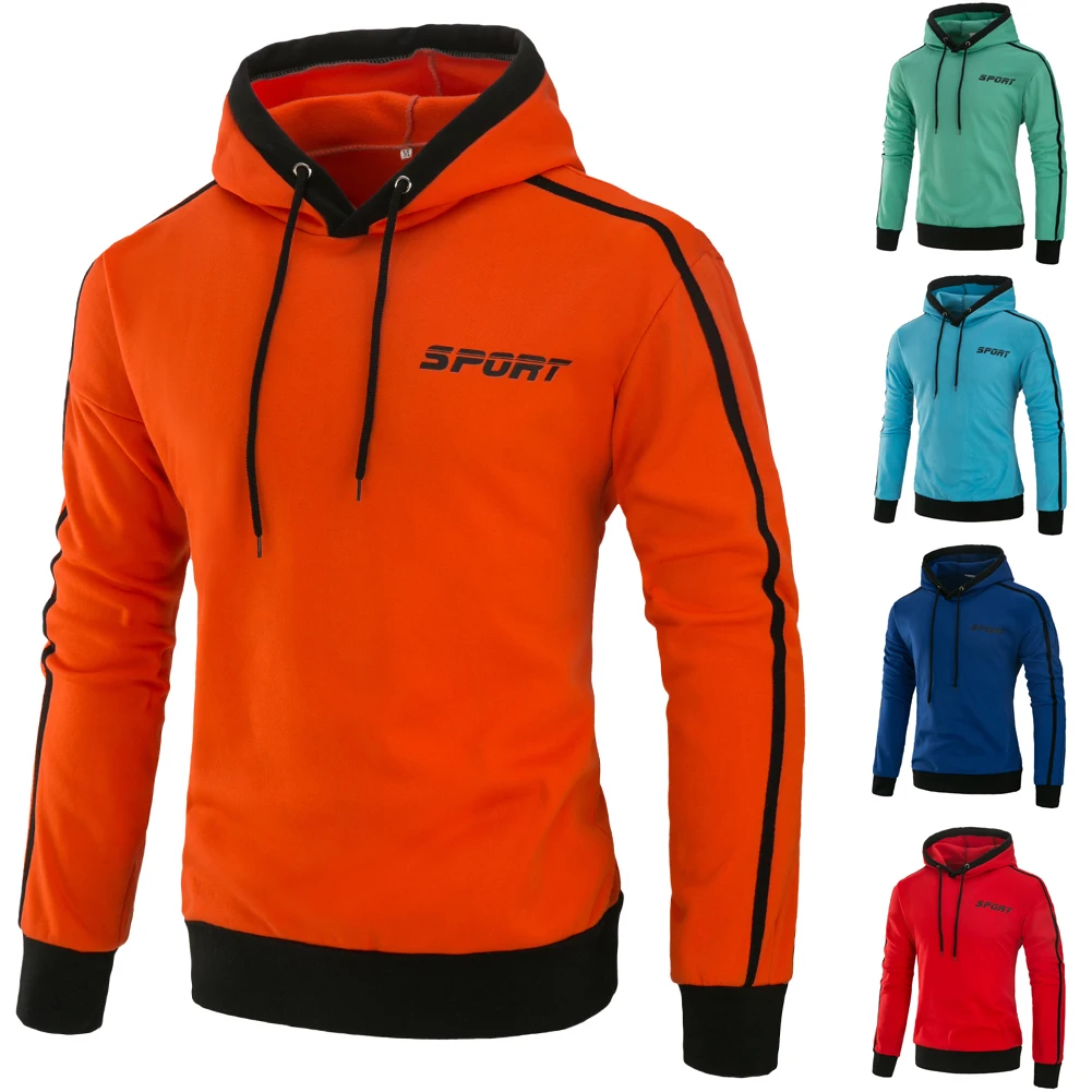 2019 Демисезонный с длинный рукавом мужской толстовки капюшоном Slim Fit Для мужчин s