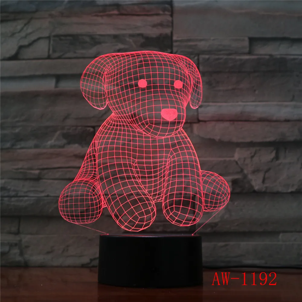 Мультяшный милый медведь в форме сердца новая форма акриловая светодиодная