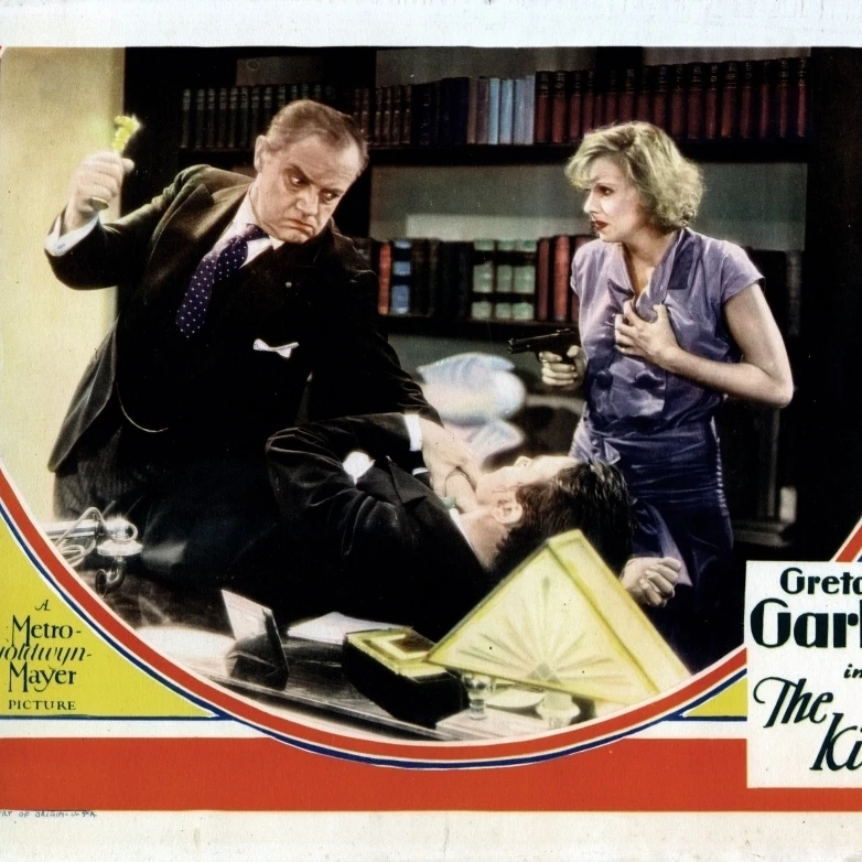 Поцелуй левого Андерса Рэндольфа лева Айреса Грета Гарбо 1929 постер с фильмом