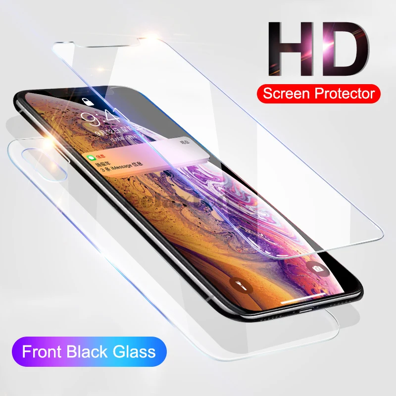 Закаленное стекло для iphone XS Max защитная пленка на передний и задний экран XR
