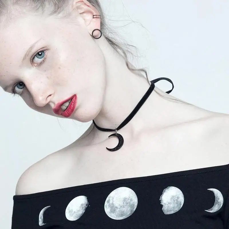 Женское Ожерелье в стиле панк Goth Moon PS 107LH|Ожерелья с подвеской| |