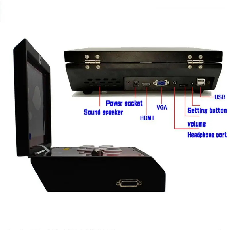 10 дюймов ЖК дисплей Аркада игровая печатная плата CGA VGA HDMI Выход CRT HD 720p Поддержка