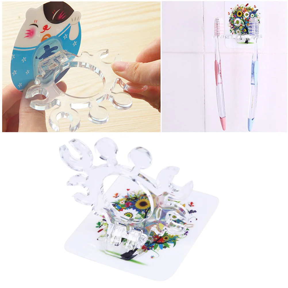 1 шт. держатель для зубных щеток бесшовные пасты пластиковые настенные крепления