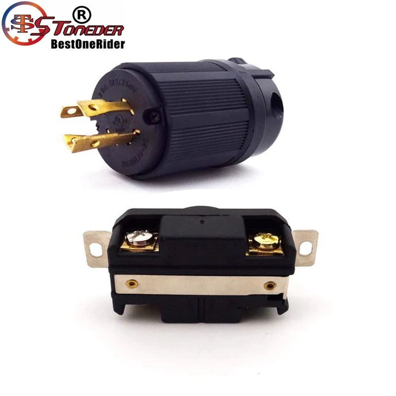 STONEDER 4 зубец штепсель с поворотным замком гнездо 20A MP 125V 250V NEMA L14-20R UL утверждение