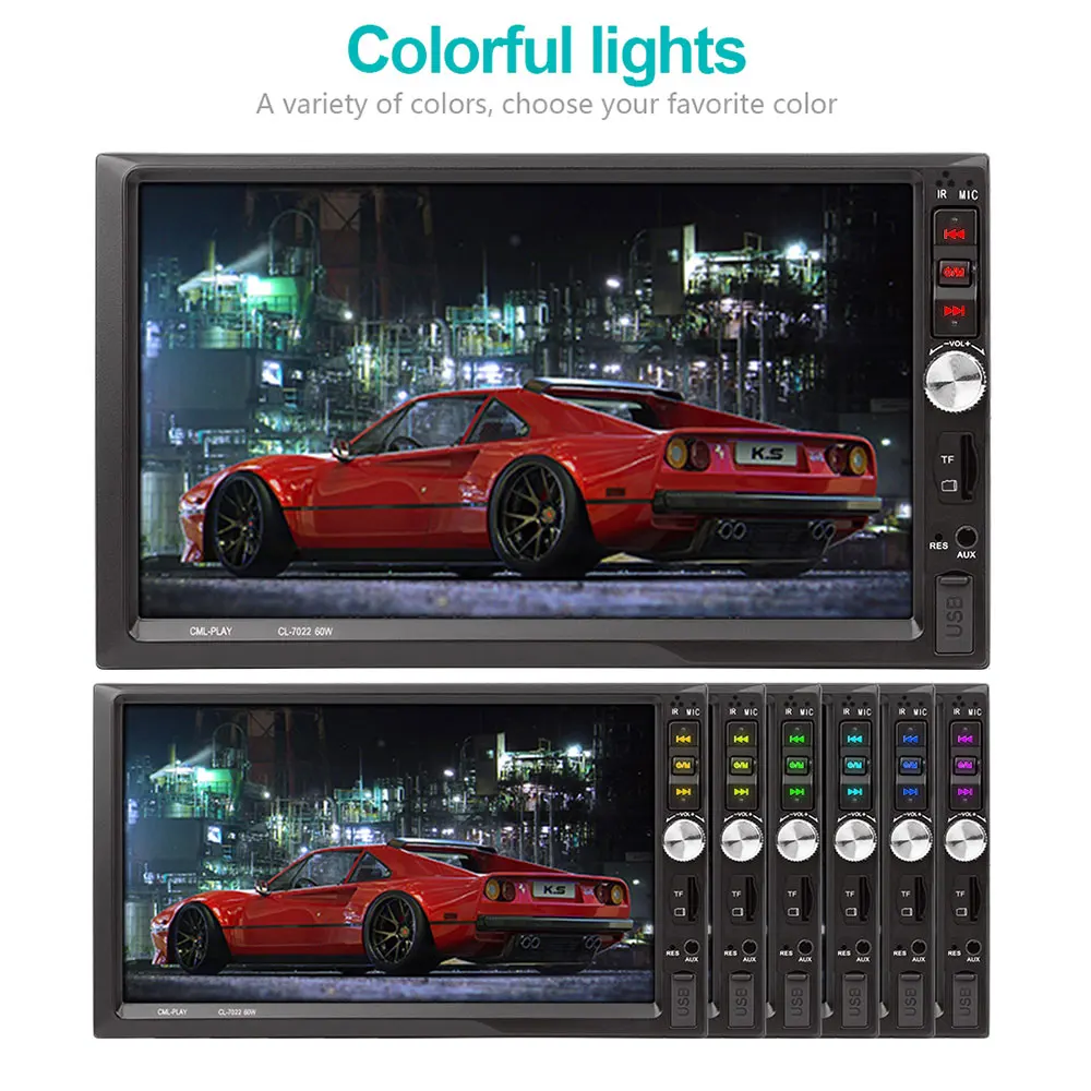 Vehemo FM/USB/AUX 7 дюймов авто MP5 зарядное устройство для автомобиля с обоих концах