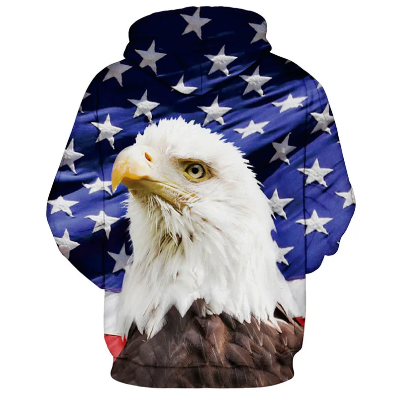 BIANYILONG 2019 new Hoodies man Bald Eagle American Flag Printed Fashion Men Women Casual Sweatshirt tops Pullovers | Мужская одежда