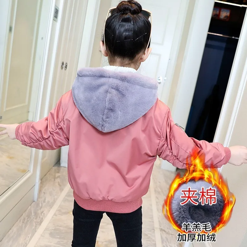 Fleece Teenage Children Coat Baby Girls Winter Coats Long Sleeve Clothes Thick Sports Toddler Jacket Hooded Kids Outerwear 2018 | Детская