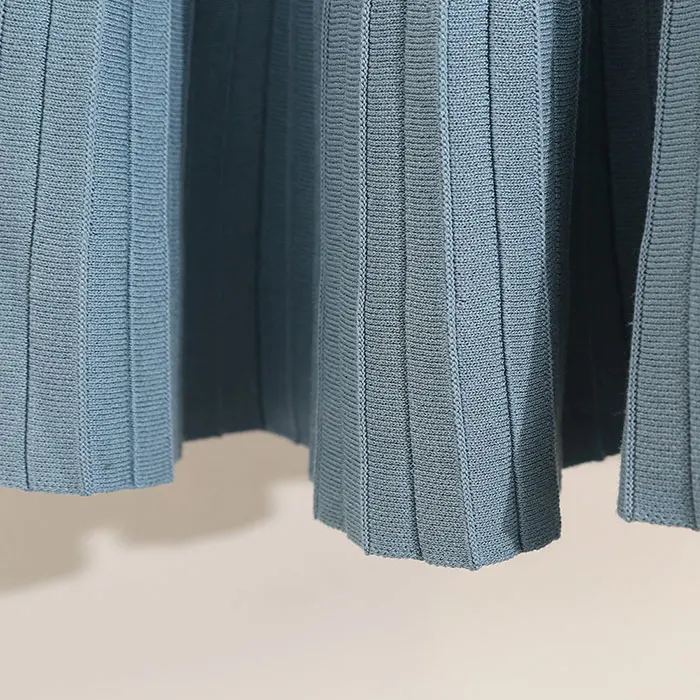 Короткие юбки вязаные складки тонкая высокая талия однотонные женские Mujer Moda