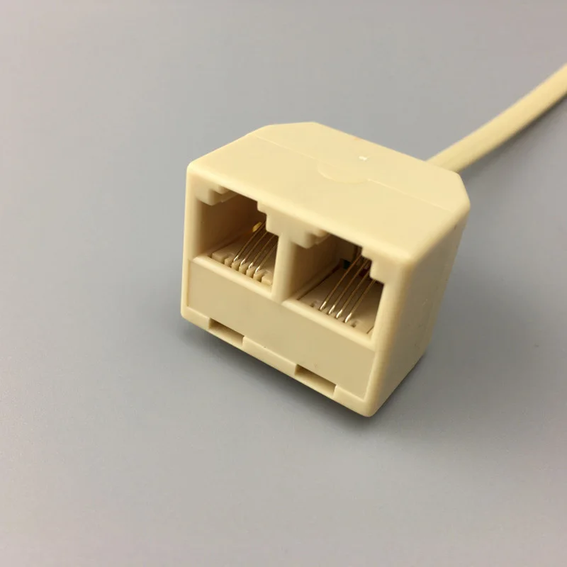 RJ11 6P4C 2 полосная розетка телефонный разъем разветвитель адаптер бежевый купить 10
