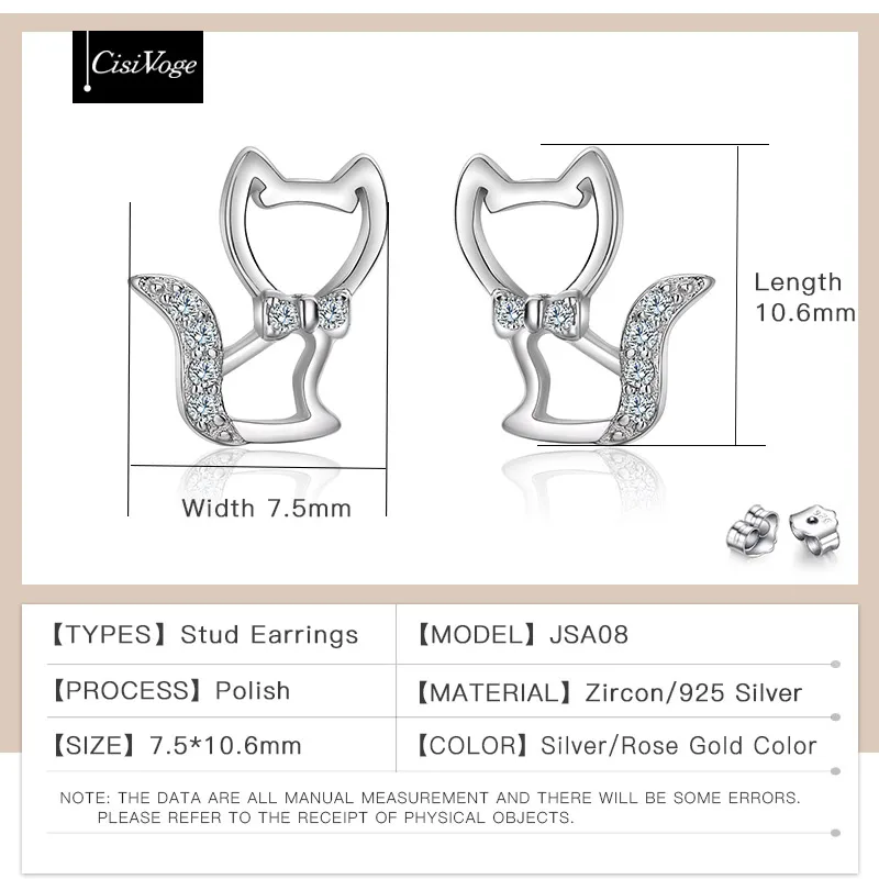 CisiVoge Новый 2019 925 пробы серебряные блестящие Bling домашнее животное кошка Форма