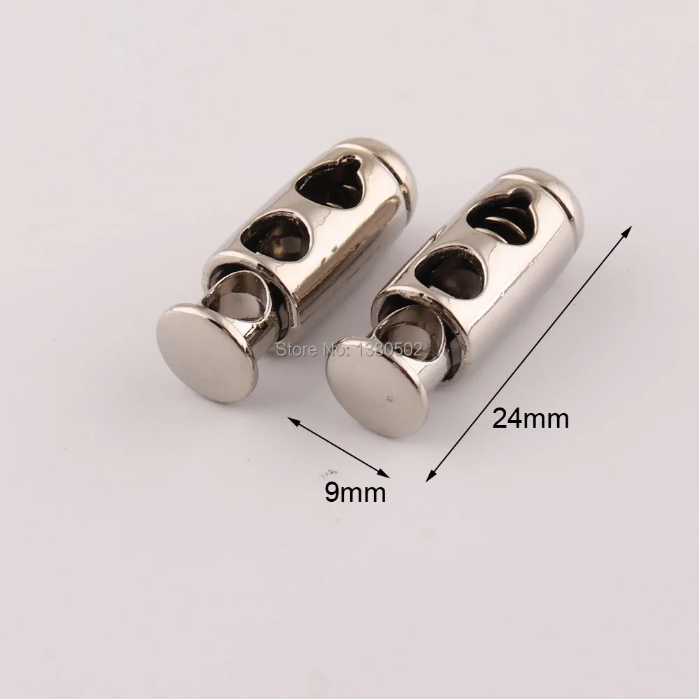 10pcs/lot Cord End Adjuster Double Barrel Lock 24mm Metal Paracord Toggle Locks for hat backpack Garment accessories | Дом и сад