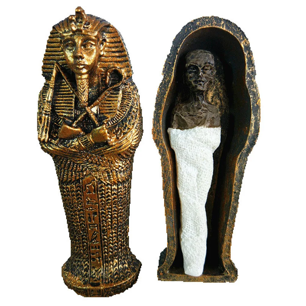 

Resin Egypt Mummy Figurine Model Statue Miniature Egyptian King Sandplay Decor Miniature Model Home Decoration Collector Model