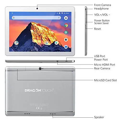 DragonTouch 16 Гб процессор HD мини Quad с K10 Core FM 10 1 &quotДисплей HDMI Дракон Android ips 1280x800 планшет