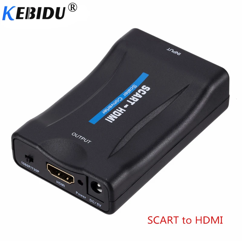 Адаптер kebidu 1080P SCART HDMI совместимый преобразователь для аудио и видео HD TV Sky Box STB