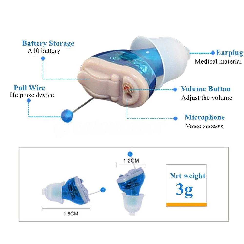 Слуховой аппарат усилитель звука Audiphone Enhancer силиконовые Портативные Инструменты