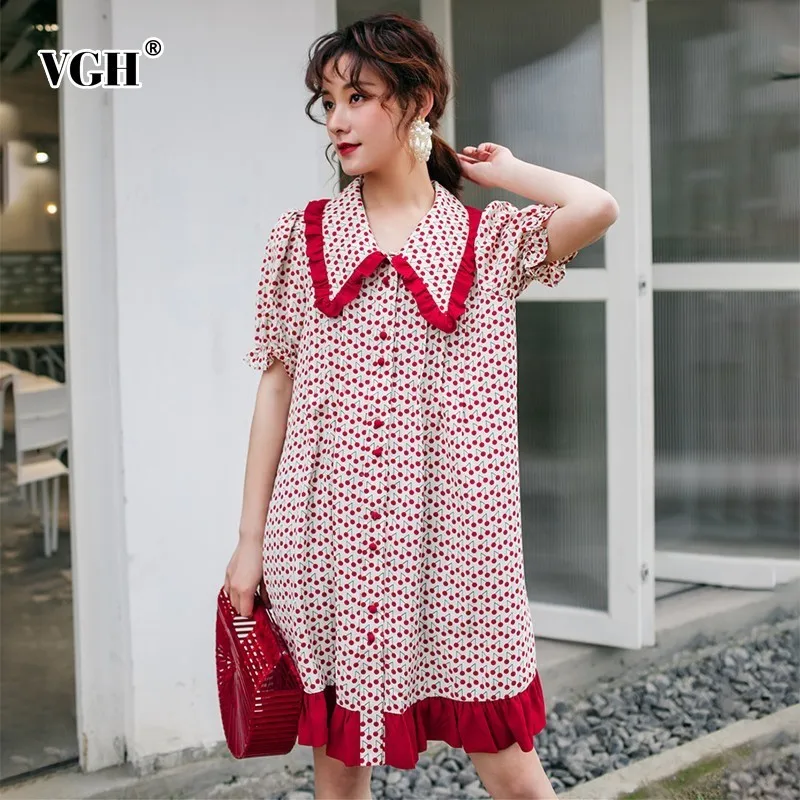 Женское мини-платье с принтом VGH летнее свободное платье-Русалка на пуговицах