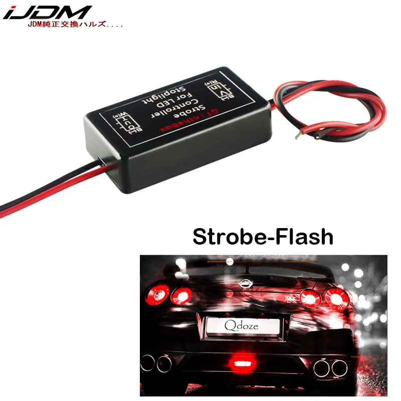 

iJDM 12V-24V GS-100A Flash Strobe Module Controller Box For Car Truck Motorcycle Brake Stop Light and Additional Brake Lights