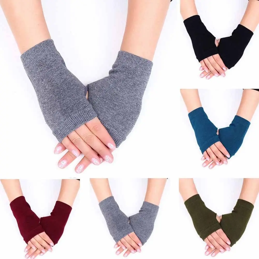 2019 Fashionable Women's Winter Wrist Long Gloves Arm Hand Warmer Knitted Ladies Solid Mitten | Аксессуары для одежды