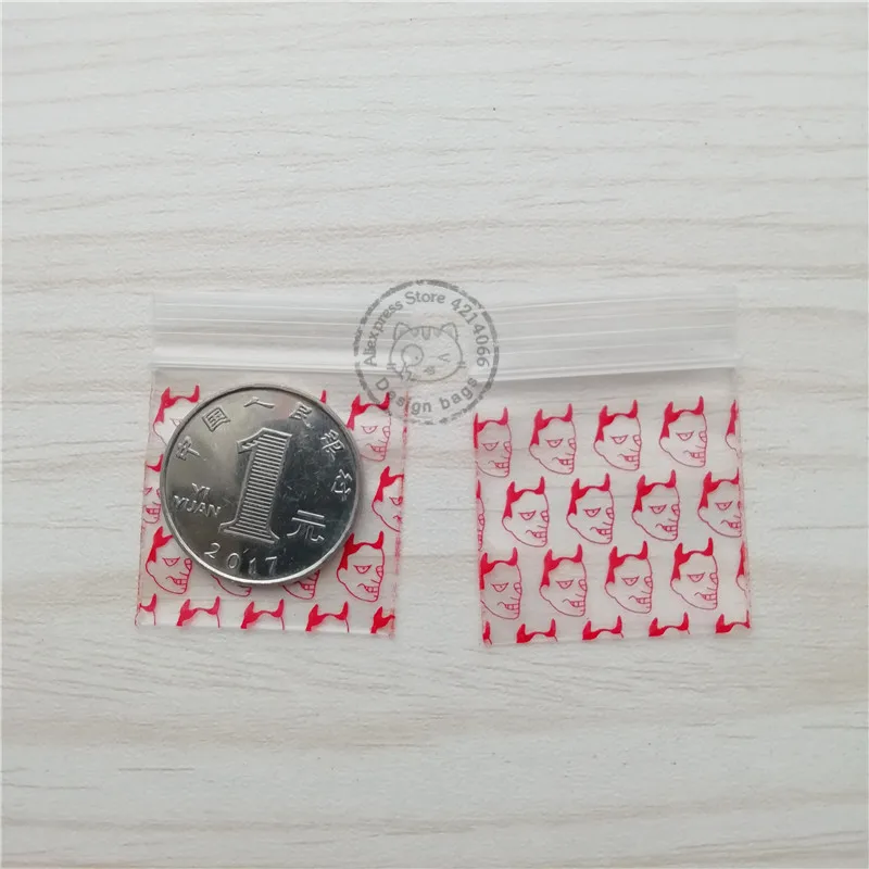 100pcs Ziplock Packing Bags Red Devil Print 125125 Reclosable Plastic Bag Zip Lock Poly Baggies 1.25&quotx1.25&quot | Дом и сад