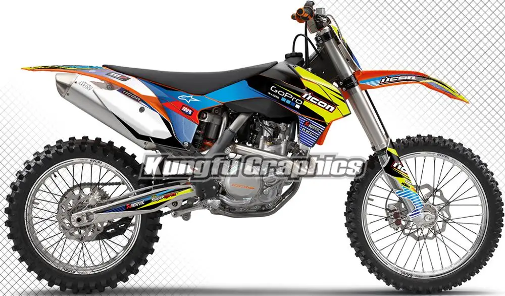 Наклейки для мотокросса KUNGFU GRAPHICS Виниловая наклейка на заказ KTM 125 150 250 300 350 450 SX SXF
