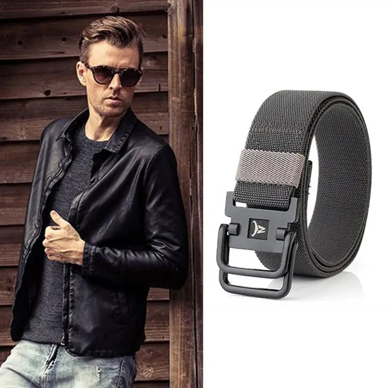 

Outdoors Lumbar Battle Belts Multi-Functional Strategical Army Fan Double Ring Buckle Nylon Elastic Stretch Strong Belt