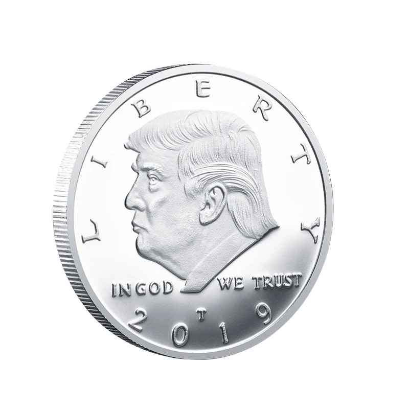 Президент Дональд Трамп Посеребренная памятная монета с орлом|Золотые банкноты|