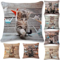 cushion papercranes linen cat throw and bedding cover pillowcase pillow home textile