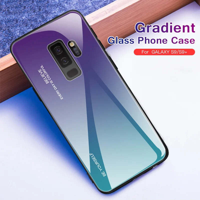 Phone Case For Samsung S8 Plus Note 8 9 Luxury Silicon Tempered Glass Back Cover S9 A5 A7 2017 A8 J4 J6 J8 2018 |