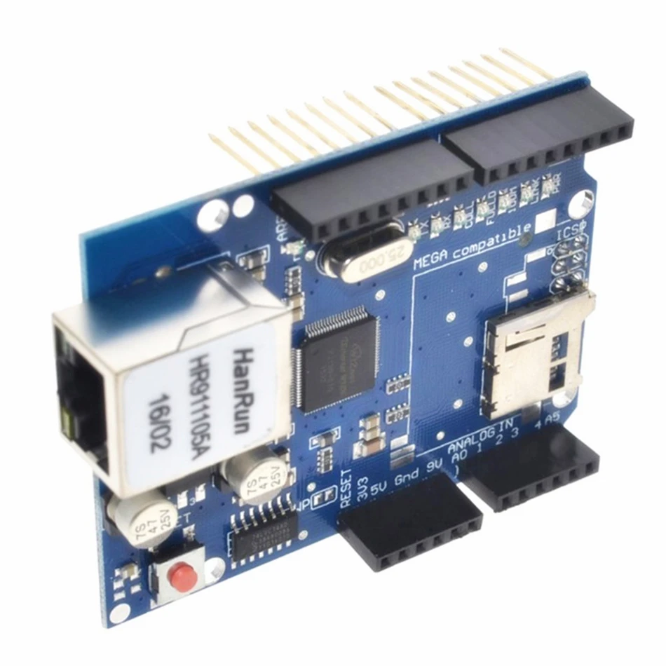 W5100 веб-сервер SD-карта сетевой экран Плата расширения модуль для Arduino UNO R3 ATMega 328 |