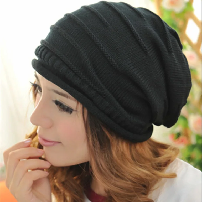 PFS- Men And Women Hip-hop Hat Cap Fold Knit Wool Sleeve Head Autumn Winter Hat#1866854 | Аксессуары для одежды