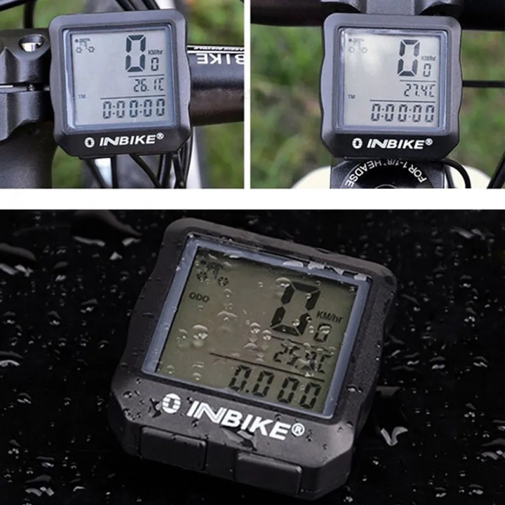 INBIKE большой экран Велосипед Компьютер Водонепроницаемый Секундомер
