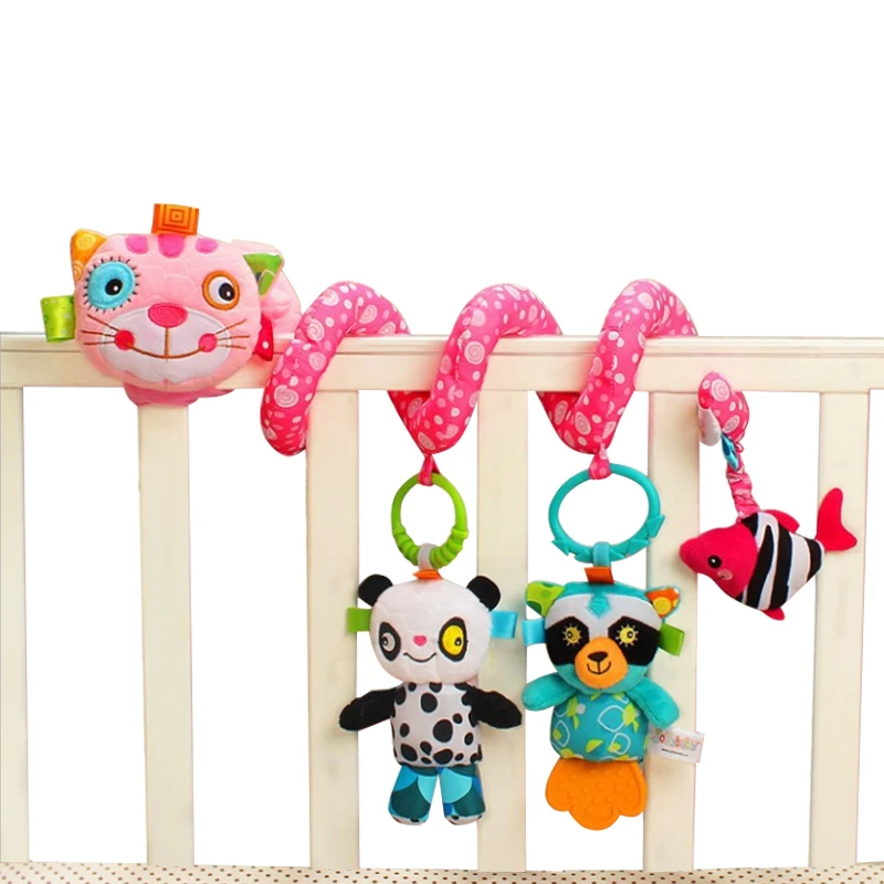 

Sozzy Baby Toy Crib Teether Car Bed Stroller Plush Spiral Animal Figure Music Hanging Decoration Toy Elephant Lion Kid Gift