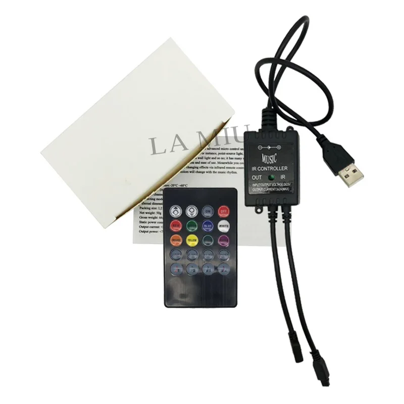 20 клавишный LED RGB музыкальный контроллер IR/RF/USB 5 в USB звуковой сенсор пульт
