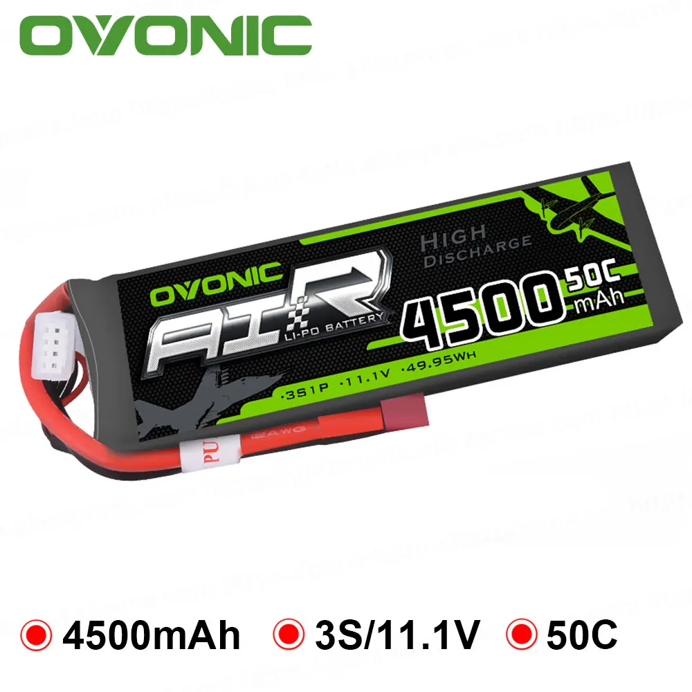 Литий полимерный аккумулятор Ovonic 11 1 В 4500 мАч 50C Max 100C 3S1P для радиоуправляемого