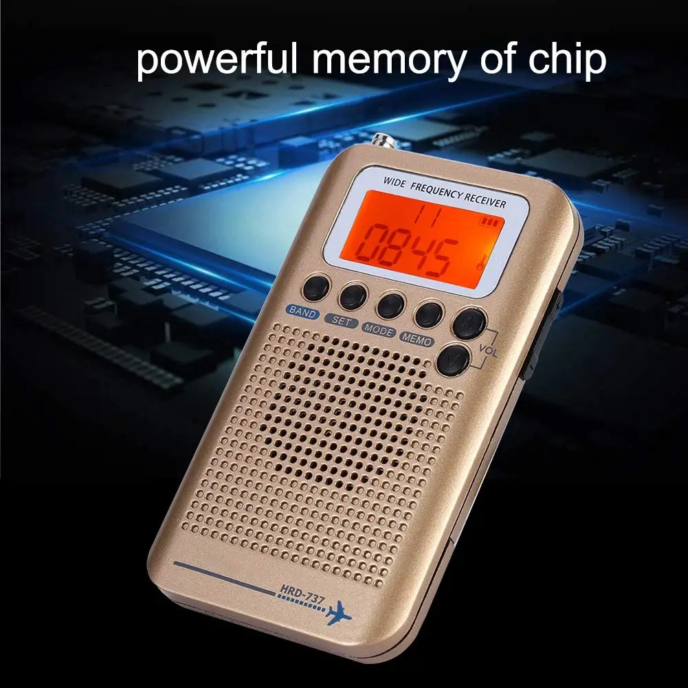 Портативный авиационный радиоприемник Полнодиапазонный AIR/FM/AM/CB/SW/VHF ЖК дисплей с