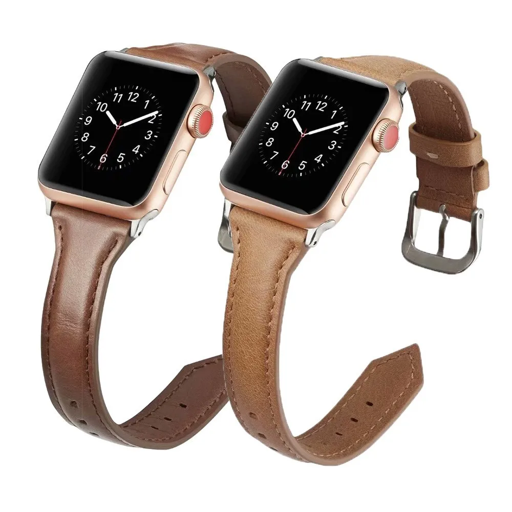 Кожаный ремешок для apple watch Band 44 мм серия SE 6 5 4 3 2 1 iwatch 38 42 браслет умные аксессуары