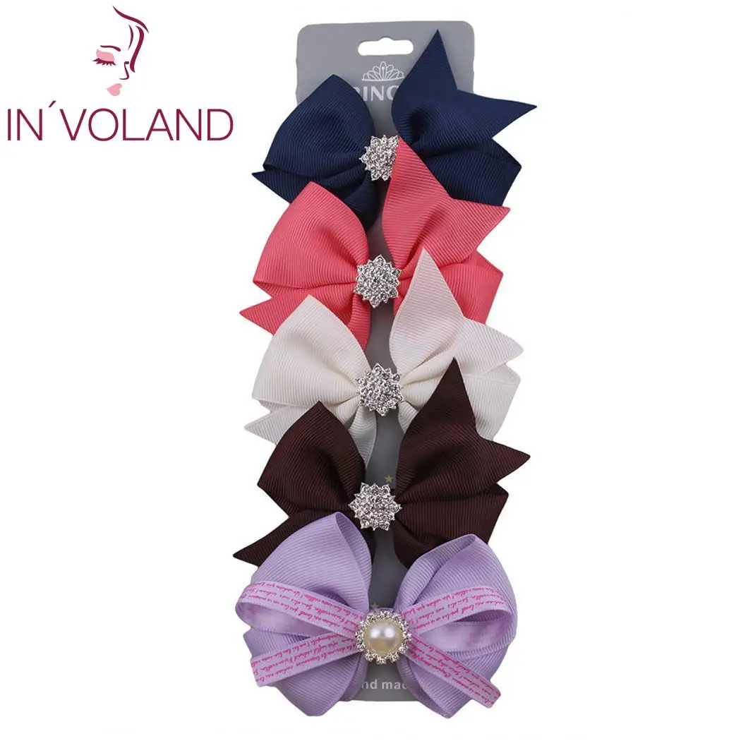 5 шт. дети многоцветный Форма чаши горный хрусталь волос повседневное YZ004 зажимы