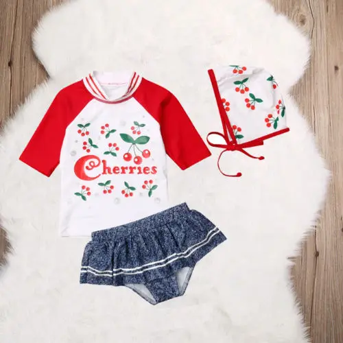2019 брендовая Cherry маленьких девочек топы корректирующие юбки пачки кепки 3 шт.