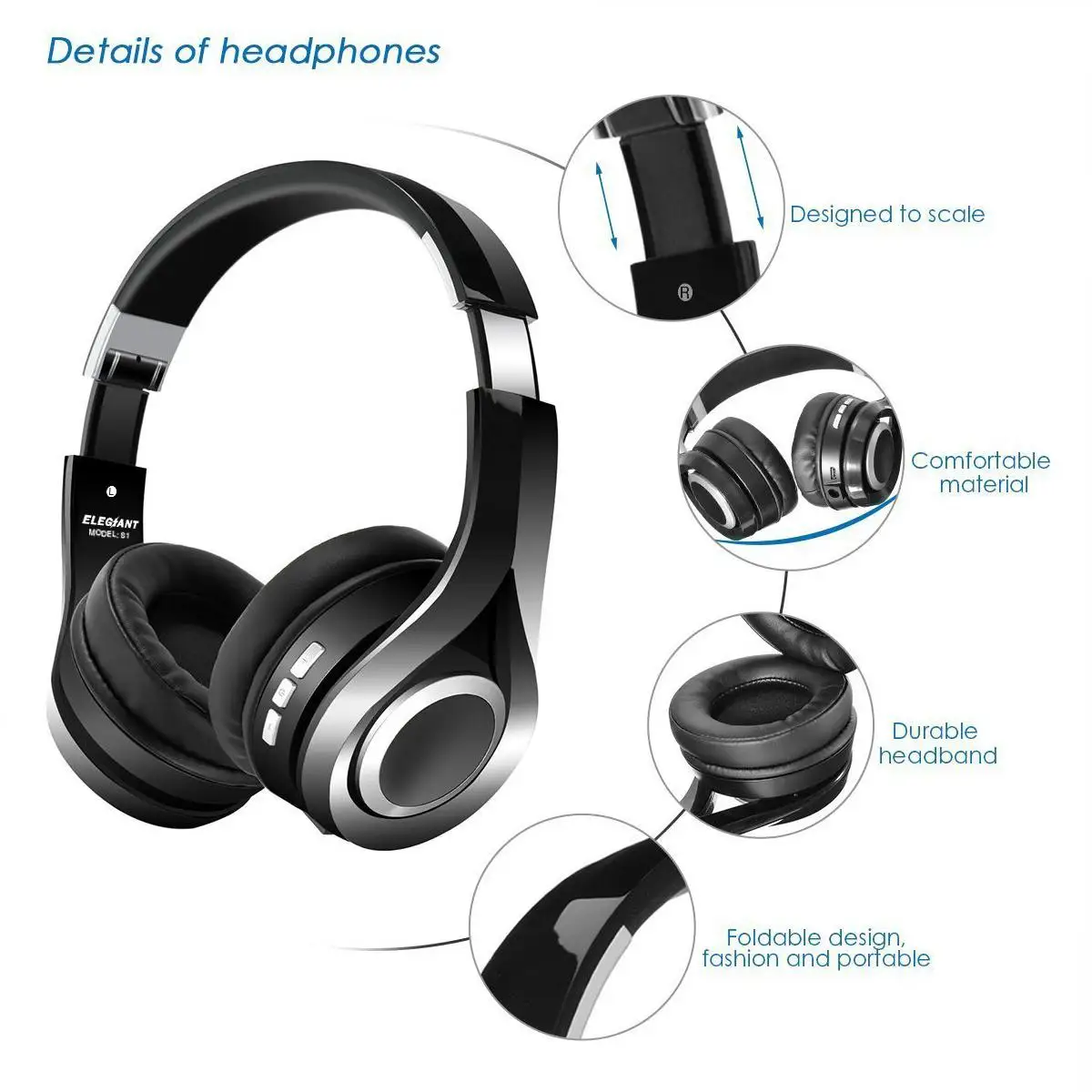 ELEGIANT S1 за ухо Беспроводной наушники гарнитура Hi Fi стереонаушники складные с