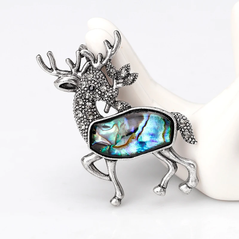 Deer Animal Cute Colurful One Pice Woman Girl Shell Classic Charming High Quality Accessories Simple Brooches All match | Украшения и