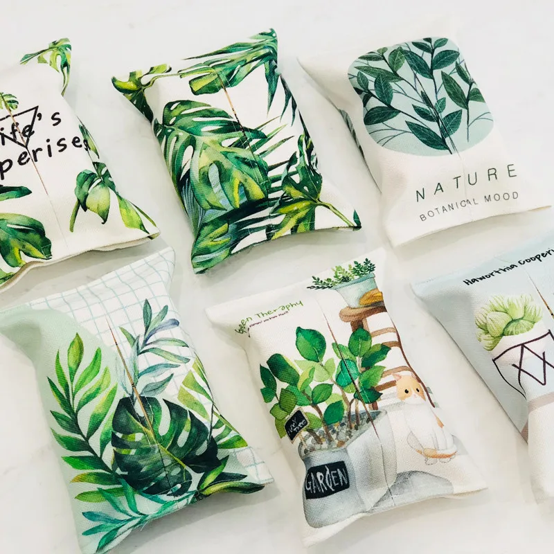 Креативная коробка для салфеток с растительным принтом складной держатель из