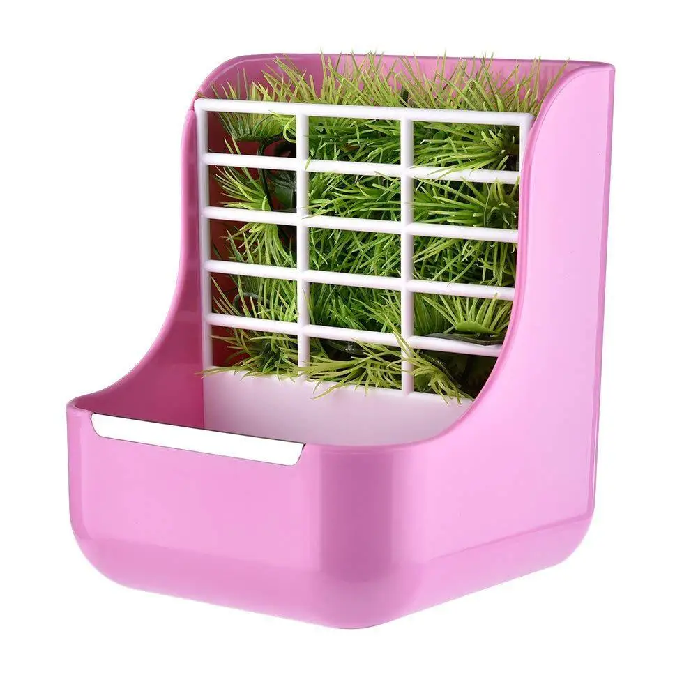 

LanLan Two-in-one Pet Food Feeder/Grass Rack Fixed Feeding Bowl for Hamster Rabbit Small Animal Supplies-30