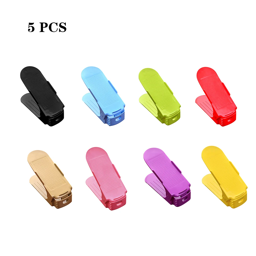 

5pcs Shoe Shelf Home Double Layer Shoes Storage Rack Shoe Shelf Holder Organizer Amazing Space-Saving 10pcs Random Color