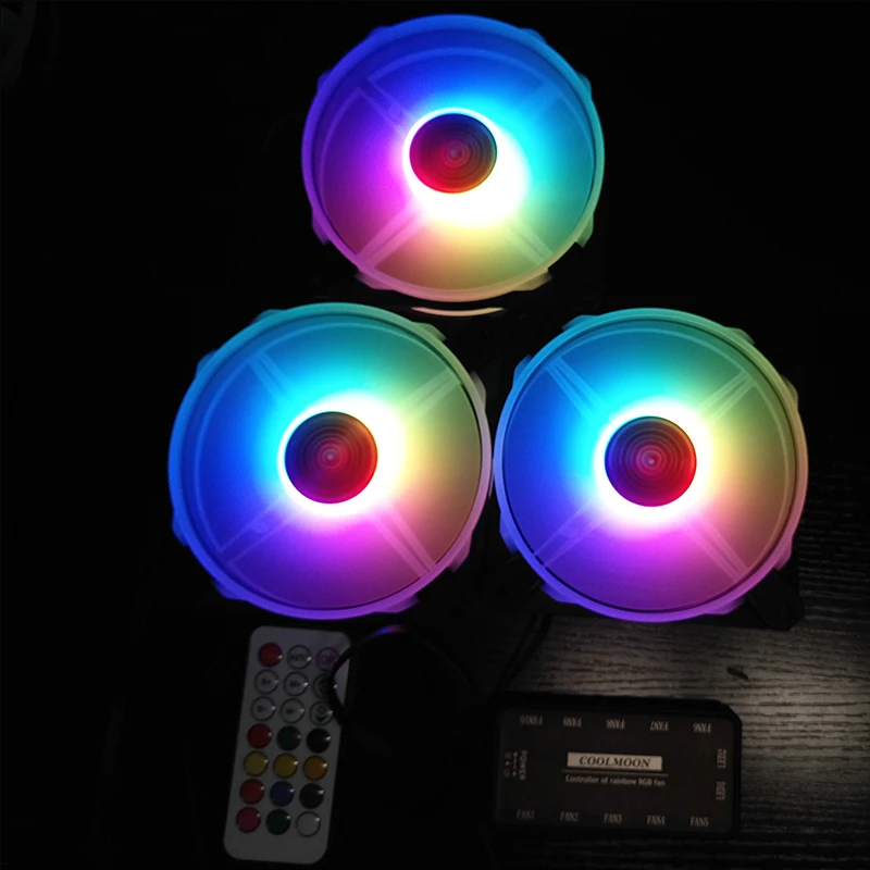 COOLMOON компьютерный чехол для ПК охлаждающий вентилятор RGB с регулировкой